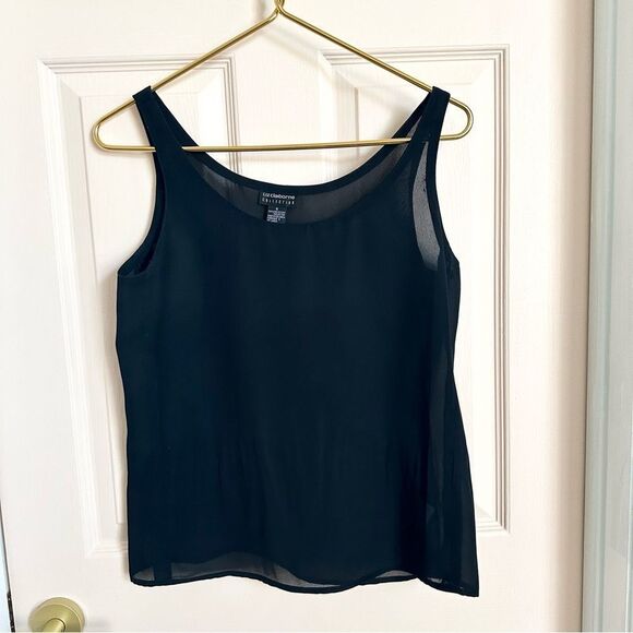 Liz Claiborne Black Semi Sheer Tank Top - Picture 1 of 4